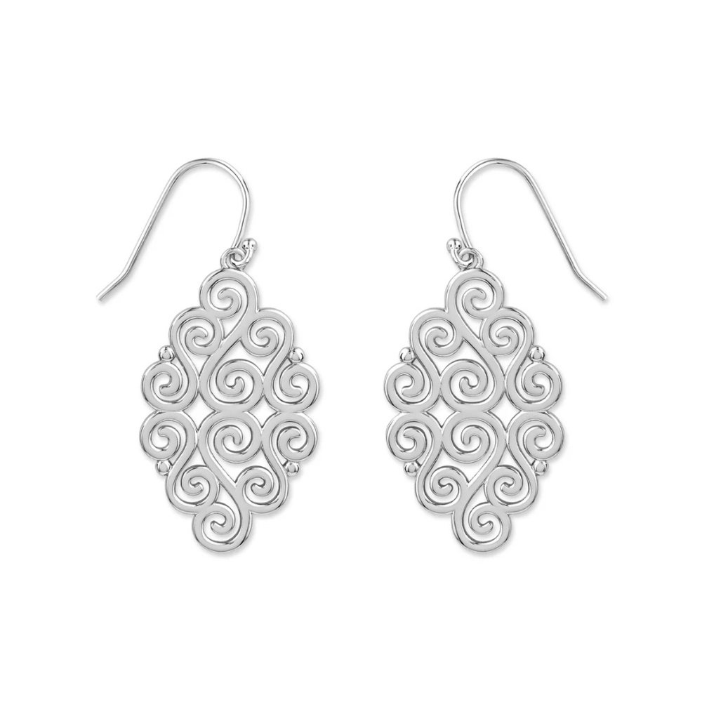Newfound Purpose Rhodium Plated Silver Drop Earring NWT